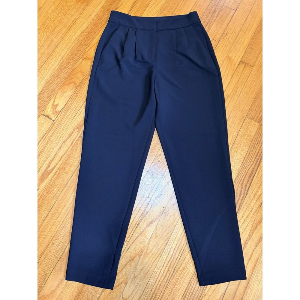 Express Tapered Ankle Dres Pants Size 8L Black Super High Rise Career Office